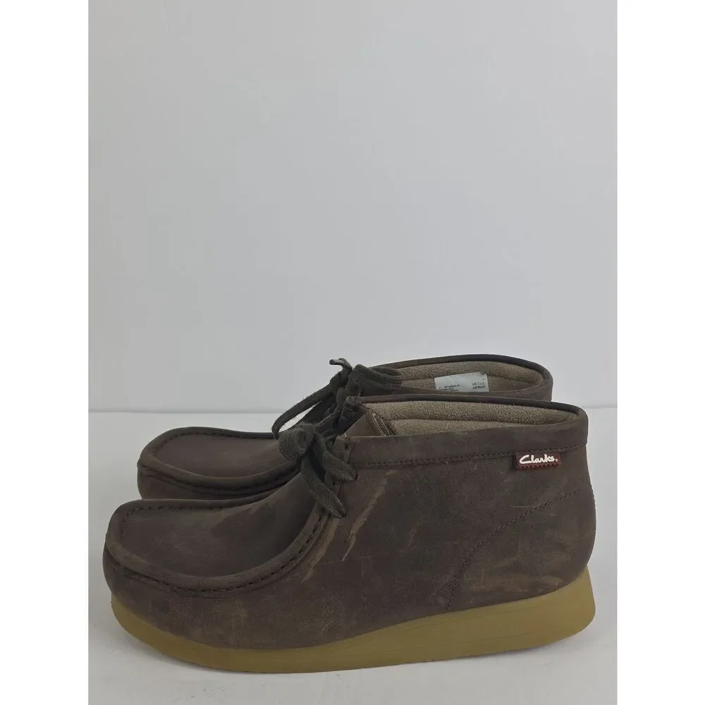Clarks Stinson Hi Brown Oily Leather Men's Chukka Boots Size 8.5